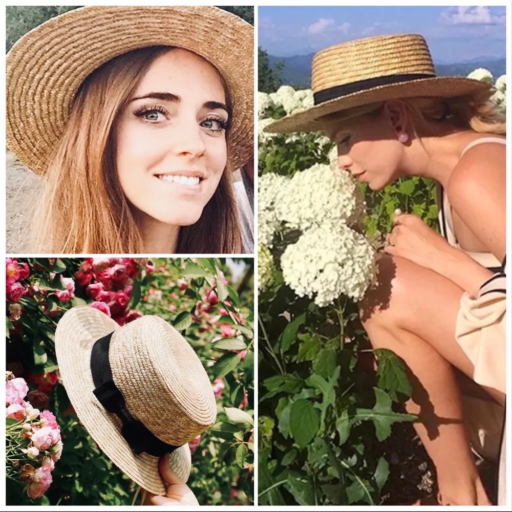NEW Women's Summer Straw Wicker Flat Top Black Bow Band Beach Wide Brim Sun Hat